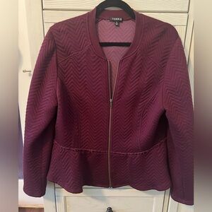 torrid Quilted Peplum Zip Jacket - Wine